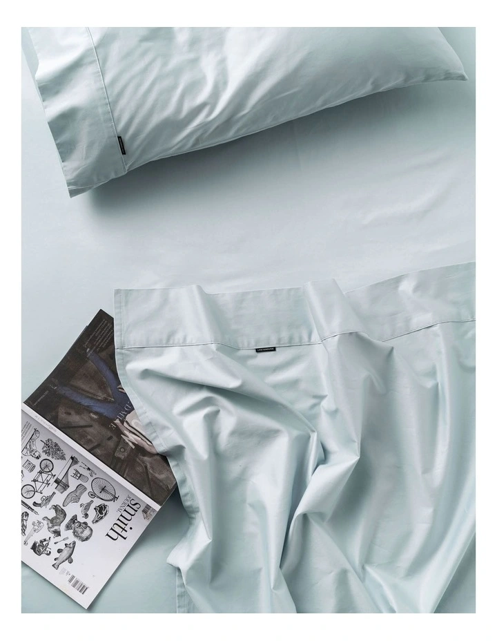 Augusta 500TC Cotton Sateen Flat Sheets in Pale Blue image 2