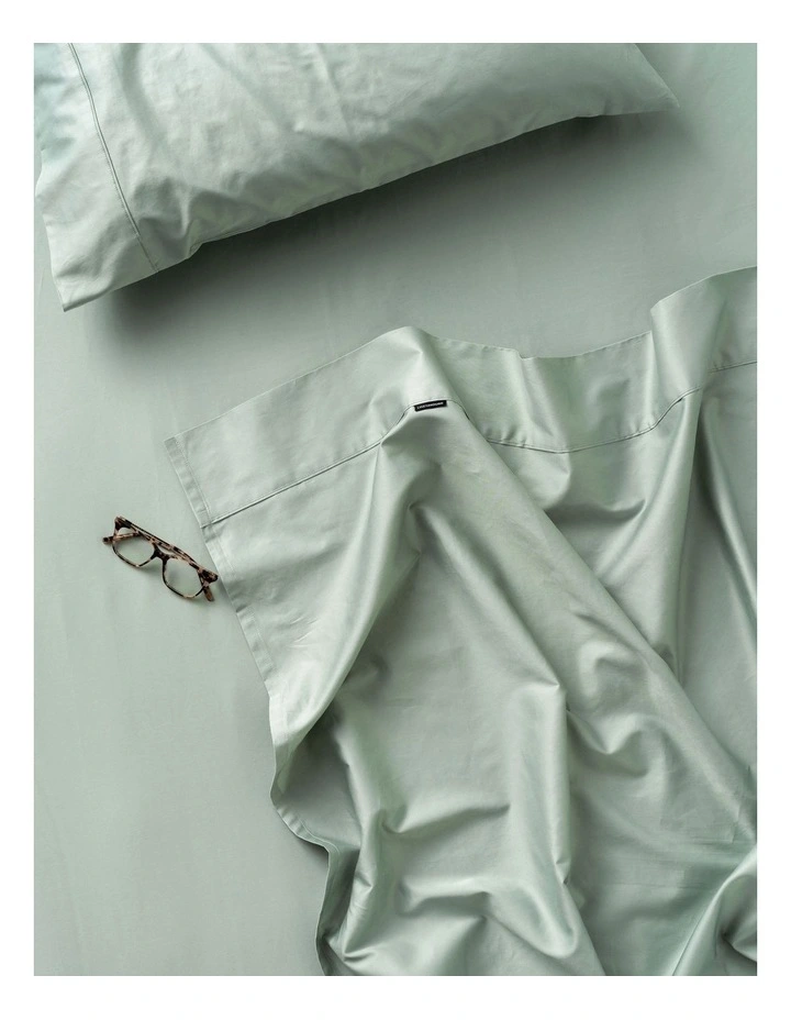 Augusta 500TC Cotton Sateen Standard Pillowcase In Green Gum image 2