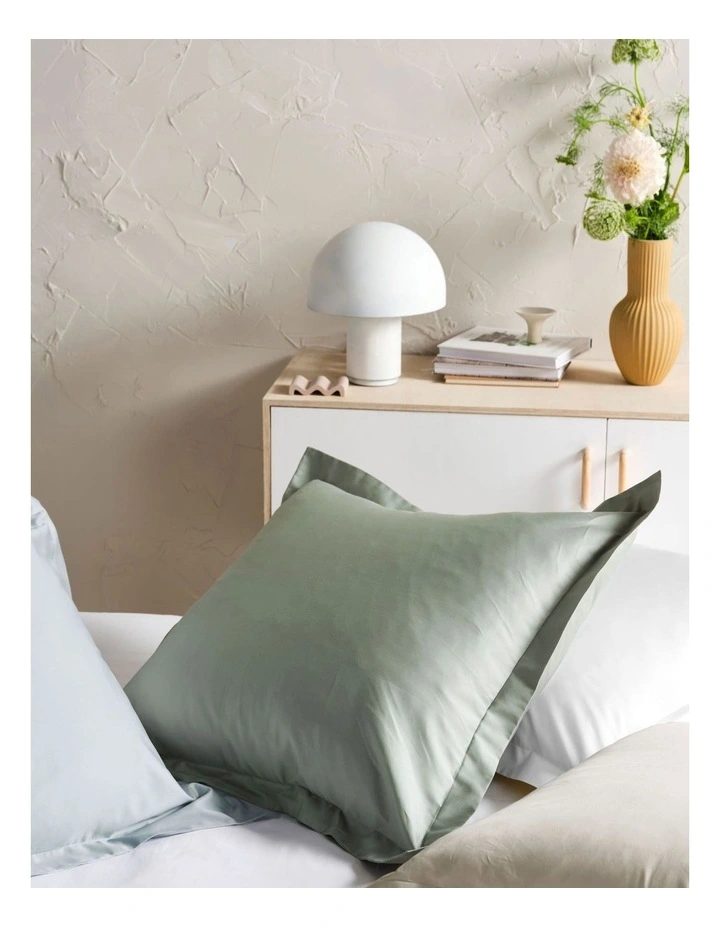 Augusta 500TC Cotton Sateen European Pillowcase in Green Gum image 2