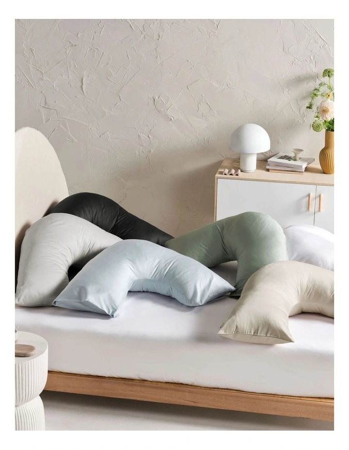 Augusta 500TC Cotton Sateen U Shaped Pillowcase In Pale Blue image 3