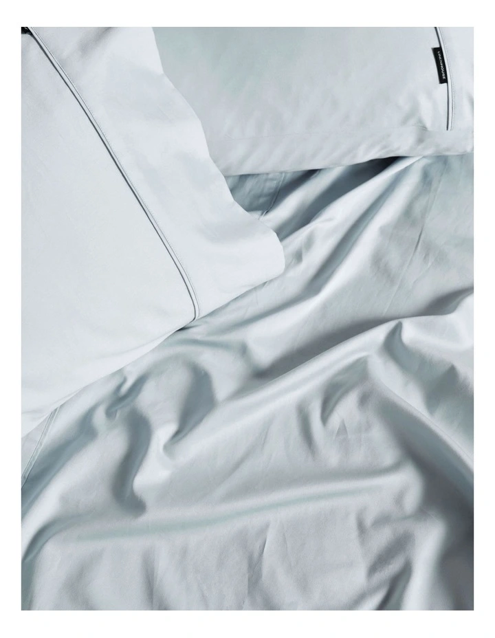 Augusta 500TC Cotton Sateen King Pillowcase In Pale Blue image 2