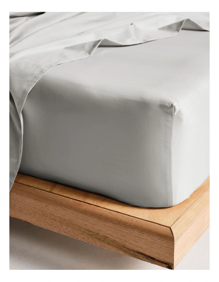 Augusta 500TC Cotton Sateen Fitted Sheets In Grey image 1
