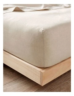 Nimes Washed European Linen Fitted Sheet in Natural