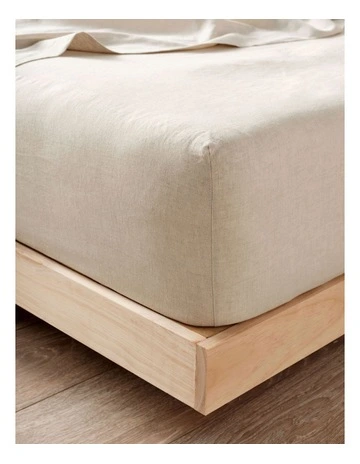 Nimes Washed European Linen Fitted Sheet in Natural
