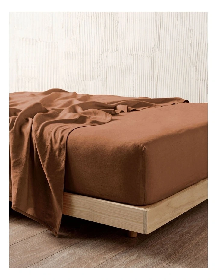 Nimes Fitted Sheet In Cinnamon image 1
