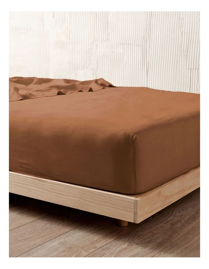 Nimes Fitted Sheet In Cinnamon image 2