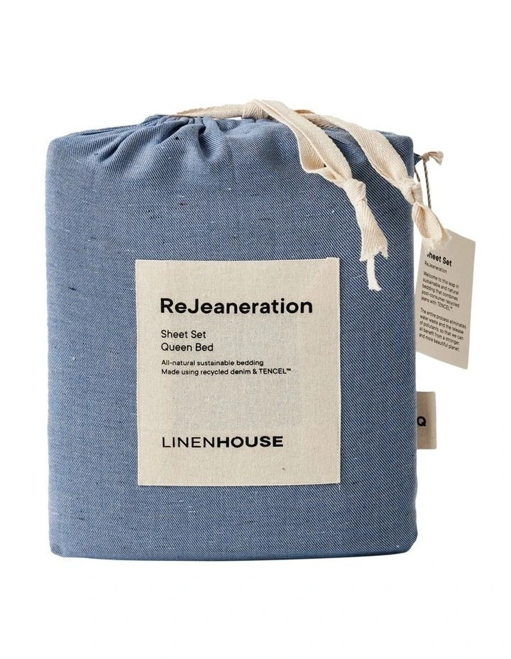 Rejeaneration Rialta Sheet Set in Denim image 4