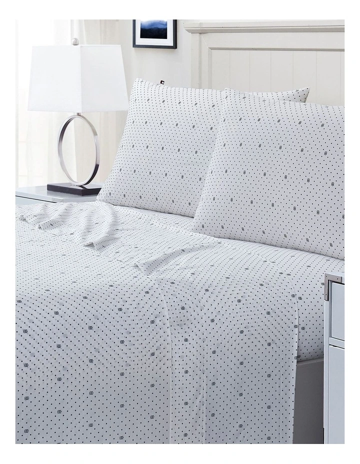 Monogram Sheet Set in Ivory Indigo image 1