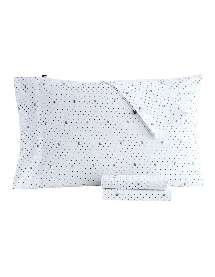 Monogram Sheet Set in Ivory Indigo image 2