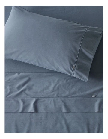 Stonewashed Cotton Pillowcase Pair in Denim