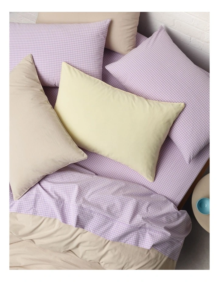 Stonewashed Cotton Sheet Set in Lilac Gingham image 2