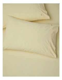 Stonewashed Cotton Pillowcase Pair in Lemon