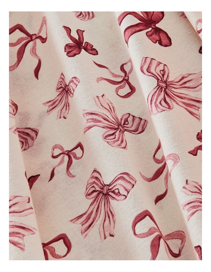 Cherry Bow Flannelette Sheet Set in Burgundy image 2