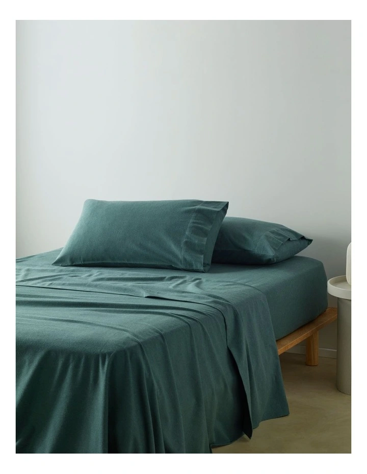 Flannelette Sheet Set in Dusky Green image 1