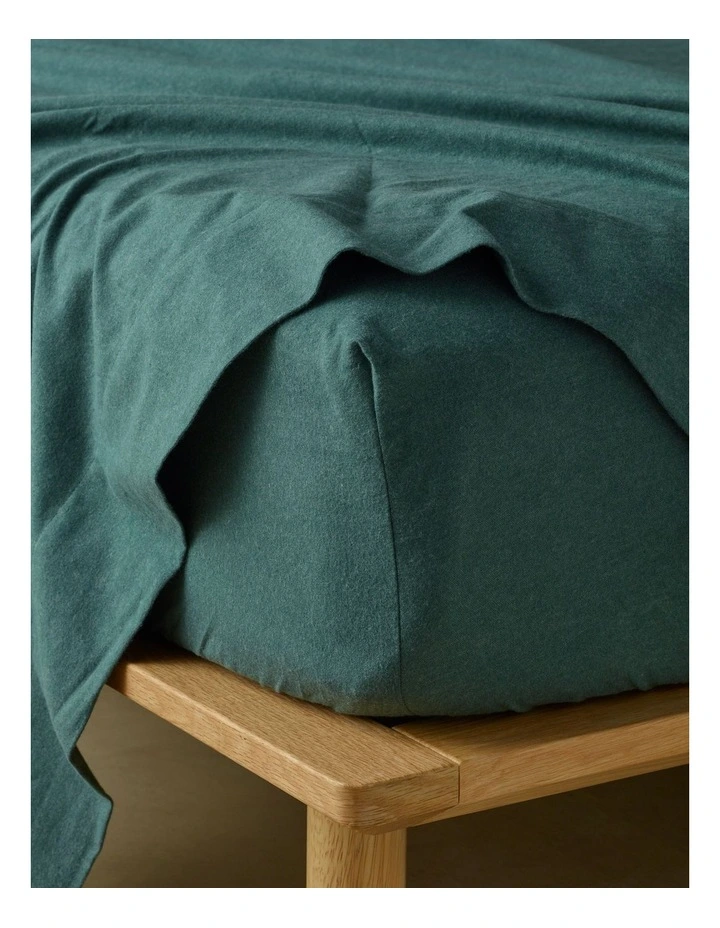 Flannelette Sheet Set in Dusky Green image 3