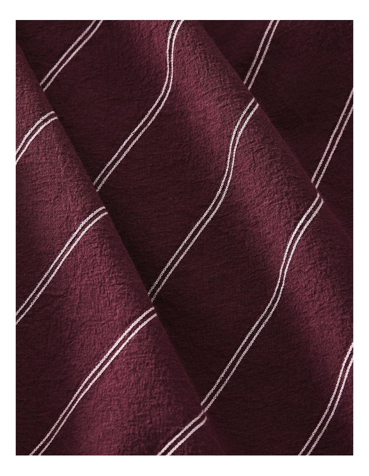 Stonewashed Cotton Sheet Set in Black Cherry Stripe image 3