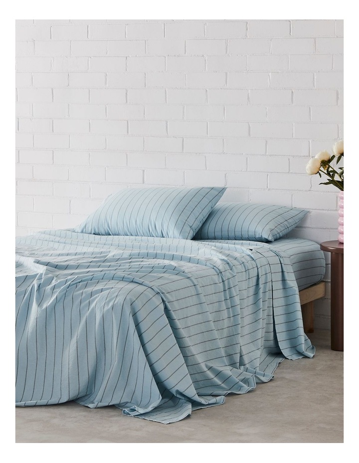 Stonewashed Cotton Sheet Set in Sky Stripe image 2