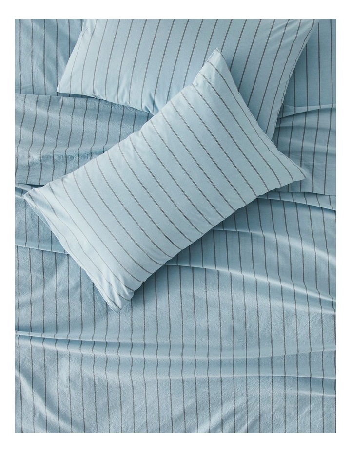 Stonewashed Cotton Sheet Set in Sky Stripe image 3