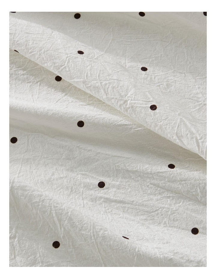Stonewashed Cotton Sheet Set in White Chocolate Polka Dot image 2