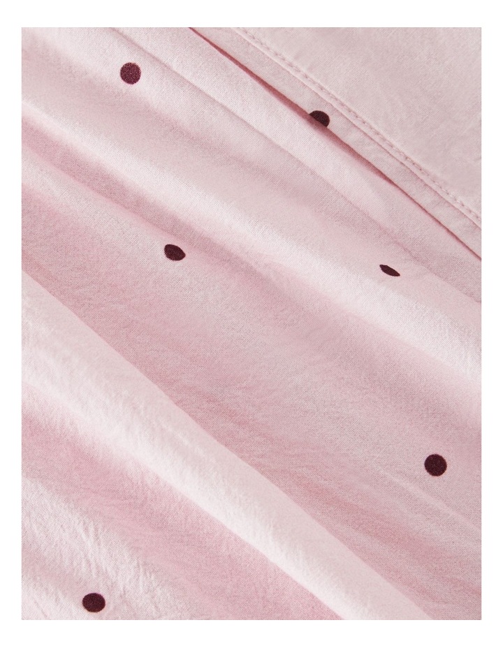 Stonewashed Cotton Sheet Set in Pink Burgundy Polka Dot image 2