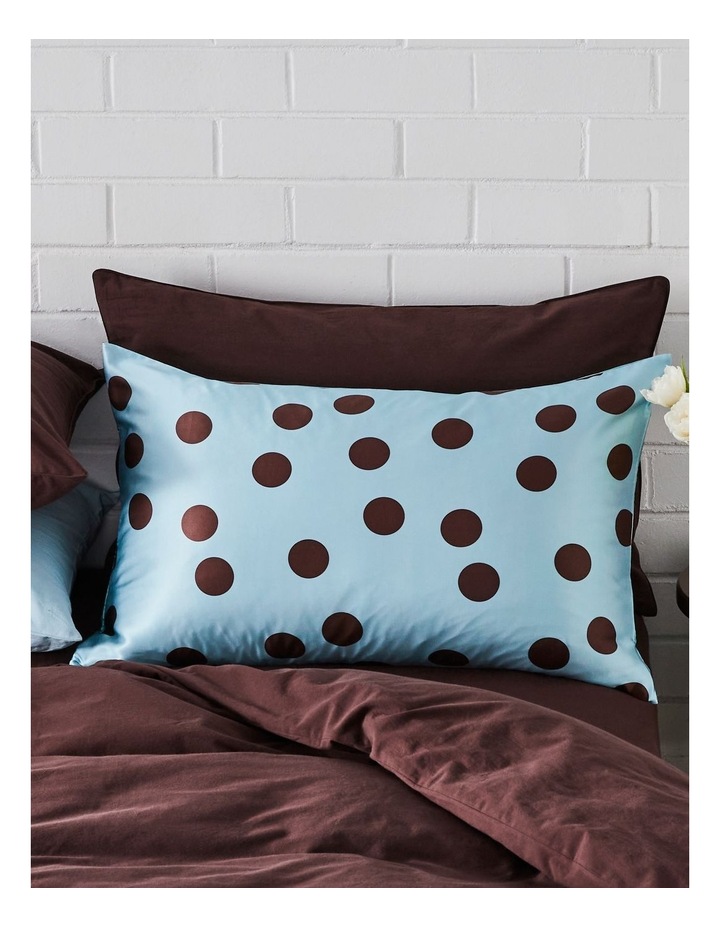 Silk Front Pillowcase in Chocolate Polka Dot image 1