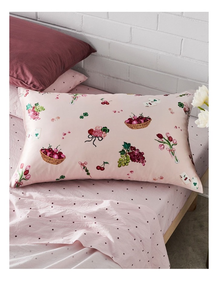 Silk Front Pillowcase in Pink Picnic image 2