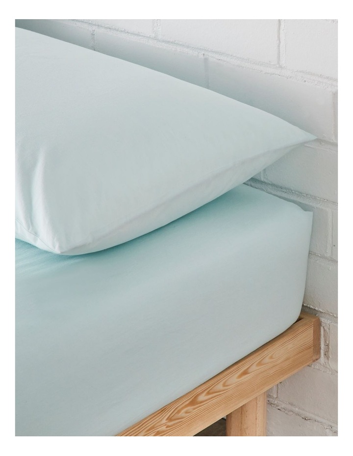 Stonewashed Cotton Fitted Sheet in Saltwater image 2