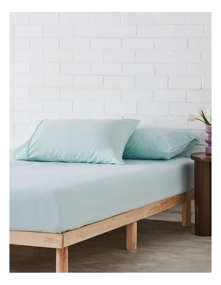 Stonewashed Cotton Pillowcase Pair in Saltwater image 2