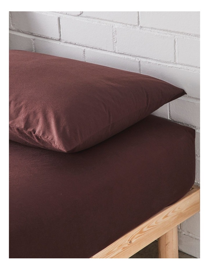 Stonewashed Cotton Fitted Sheet in Bitter Chocolate image 2