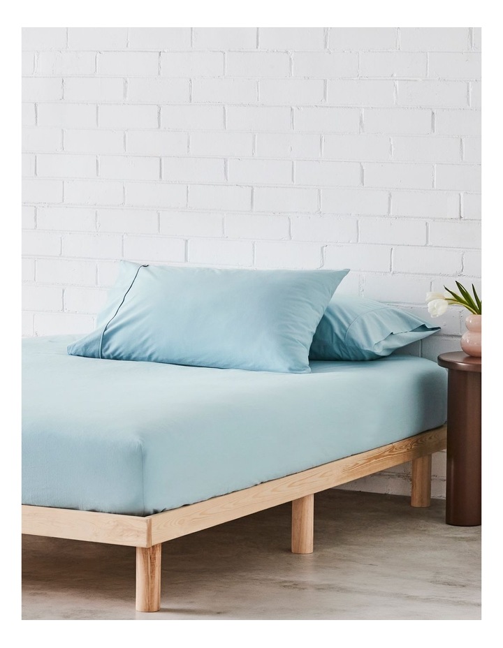 Stonewashed Cotton Pillowcase Pair in Sky image 2