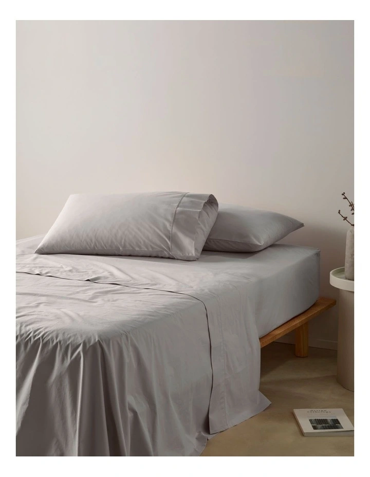 300TC Australian Superfine Cotton Sheet Set 50cm in Silver image 1