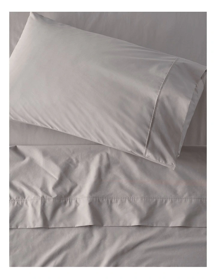 300TC Australian Superfine Cotton Sheet Set 50cm in Silver image 3