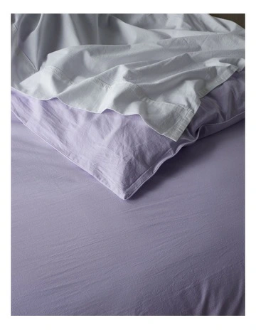 Stonewashed Cotton Quilt Cover Set in Purple Heather