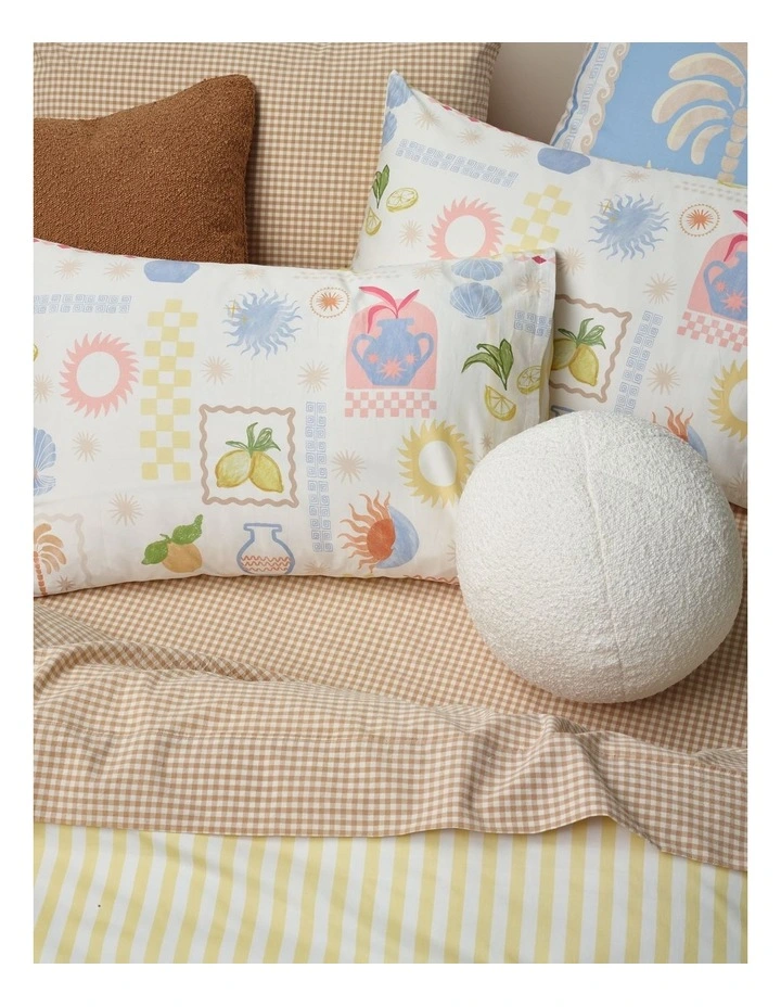 Celestial Summer Icon Cotton Sateen Quilt Cover Set in Cloud image 2