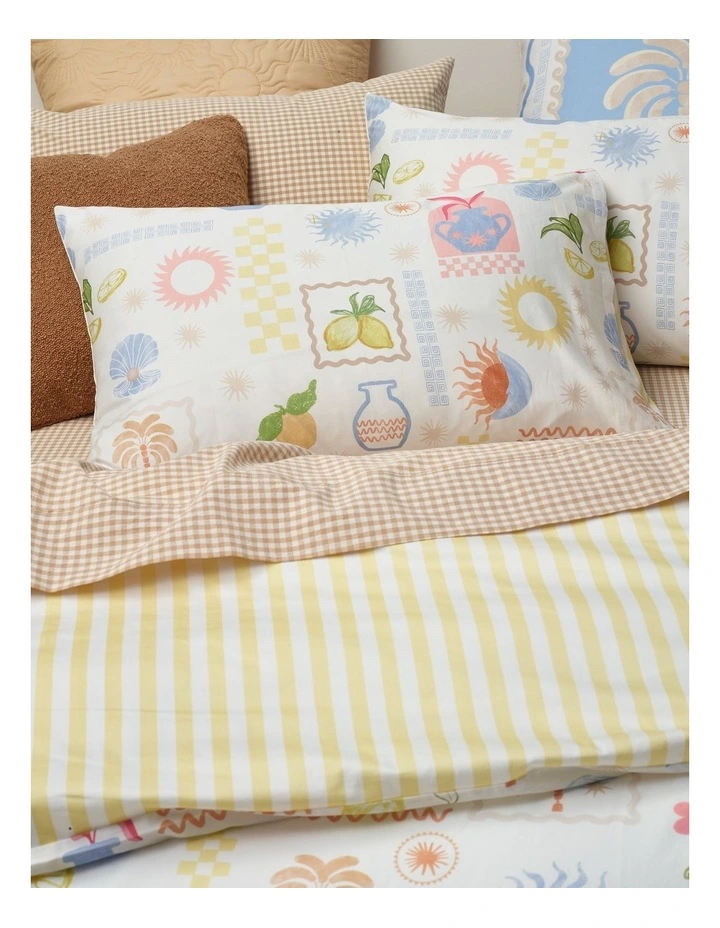 Celestial Summer Icon Cotton Sateen Quilt Cover Set in Cloud image 3
