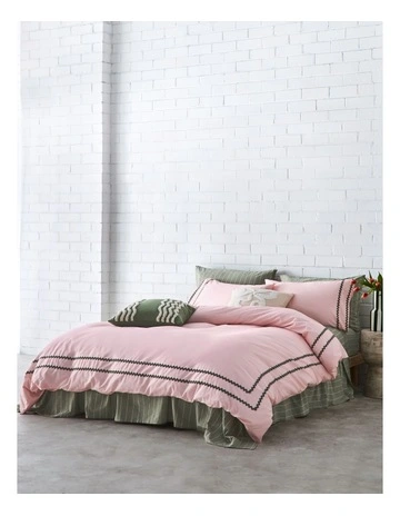 Zuri Cotton Quilt Cover Set in Blush