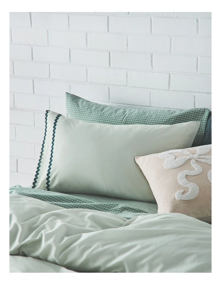 Zuri Cotton Quilt Cover Set in Mint image 2