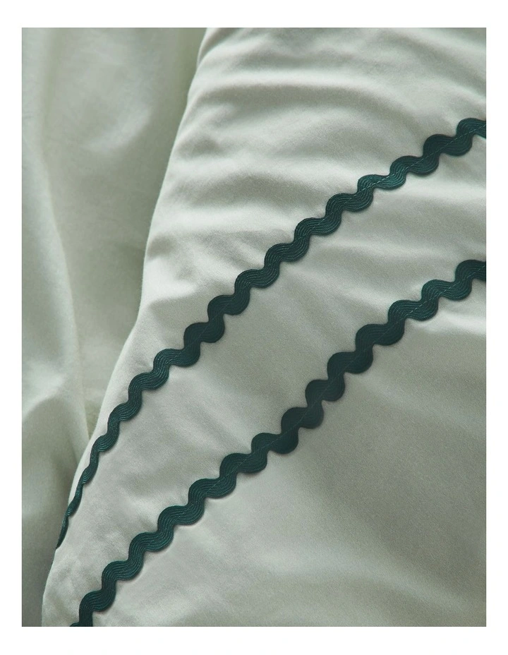 Zuri Cotton Quilt Cover Set in Mint image 3