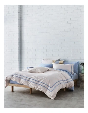 Zuri Cotton Quilt Cover Set in Biscuit