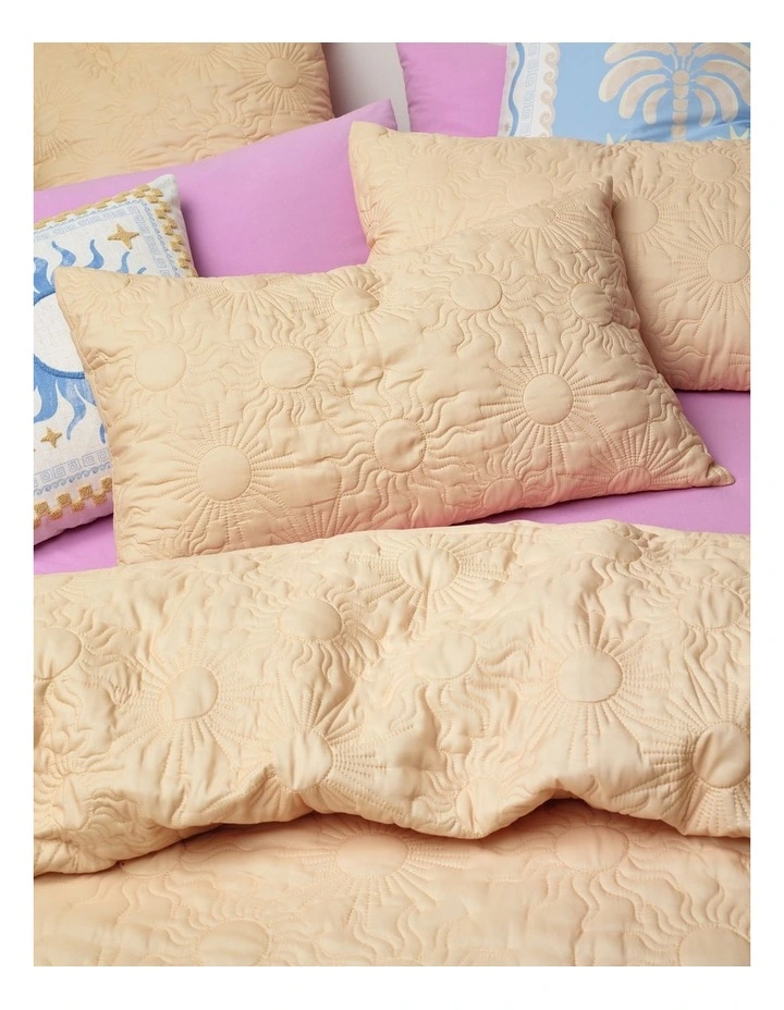 Leo Quilted Quilt Cover Set in Soft Yellow image 3