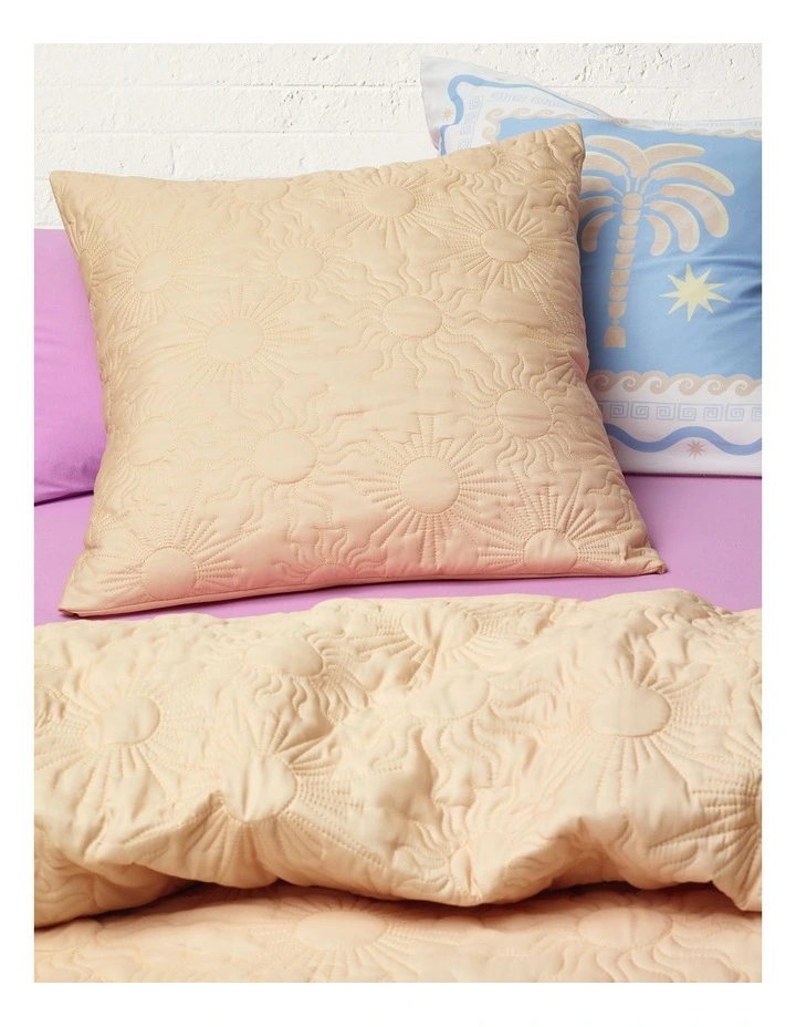 Leo Quilted Quilt Cover Set in Soft Yellow image 4