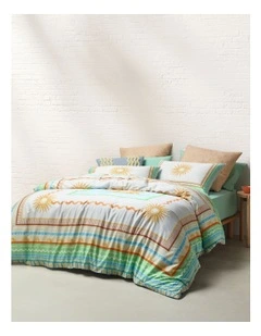 Sol Cotton Sateen Quilt Cover Set in Burnt Citrus
