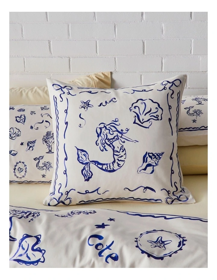 Cote D'Azur Cotton Sateen Quilt Cover Set in Indigo image 4