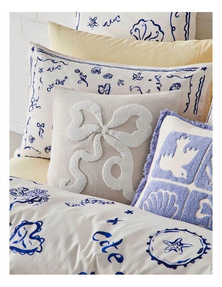 Cote D'Azur Cotton Sateen Quilt Cover Set in Indigo image 5