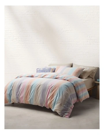 Sundae Yarn Dye Cotton Quilt Cover Set in Sunset