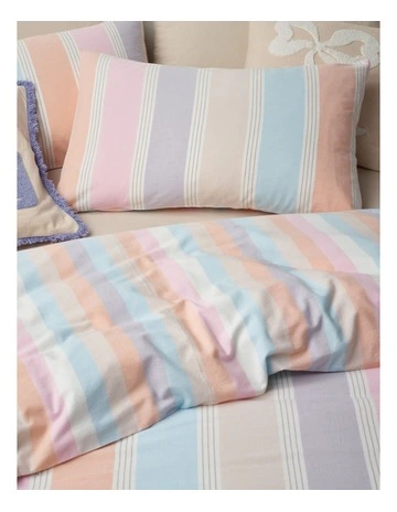 Sundae Yarn Dye Cotton Quilt Cover Set in Sunset