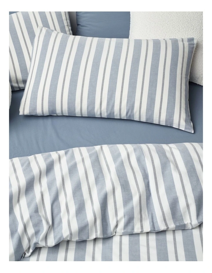 Zephyr Yarn Dye Cotton Quilt Cover Set in Denim/Charcoal image 2