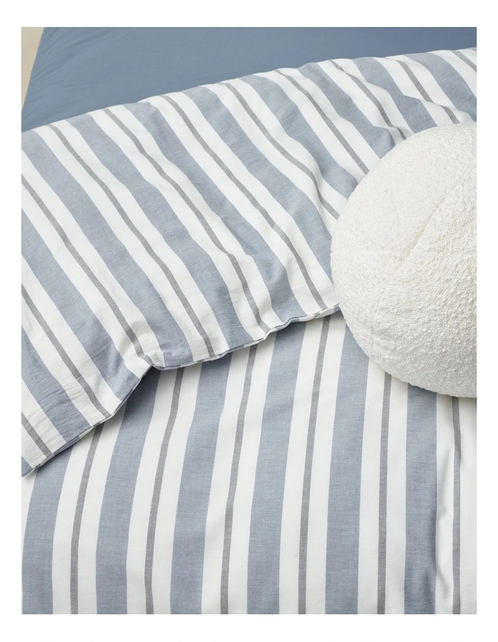 Zephyr Yarn Dye Cotton Quilt Cover Set in Denim/Charcoal image 3