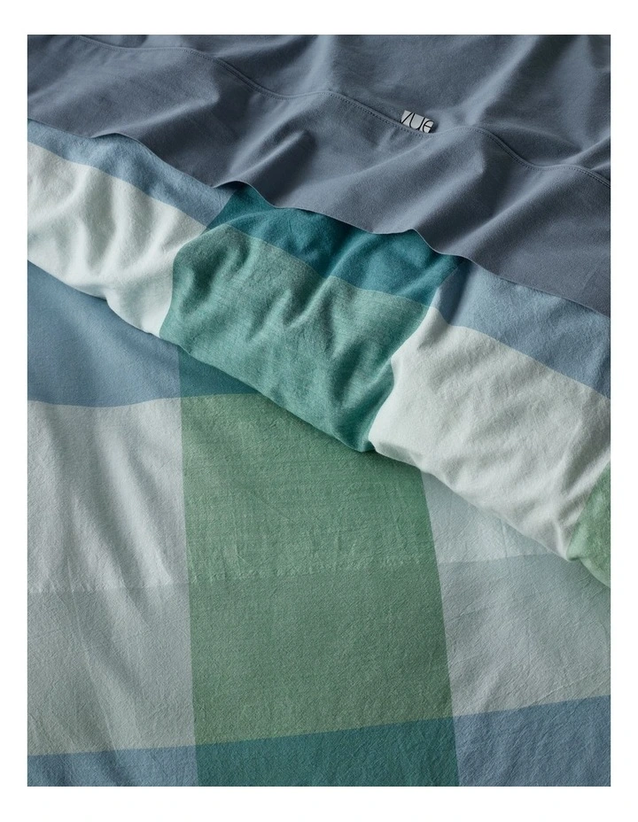 Riley Yarn Dye Cotton Quilt Cover Set in Dusky Green image 2