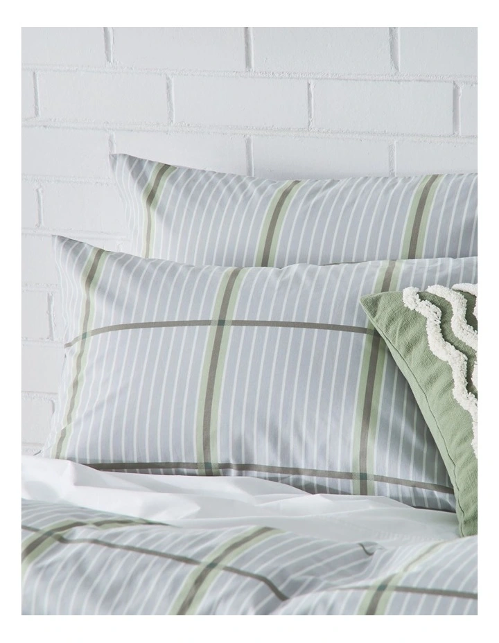 Monty Check Cotton Quilt Cover Set in Ash image 2